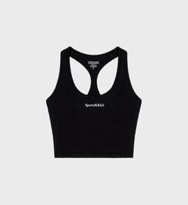 Serif Logo Sports Tank - Black/White