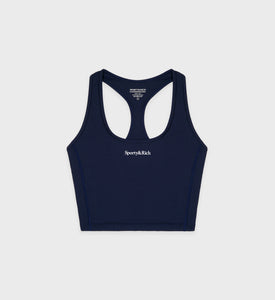 Serif Logo Sports Tank - Navy/White