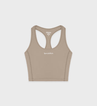 Serif Logo Sports Tank - Elephant/White