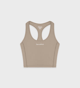 Serif Logo Sports Tank - Elephant/White