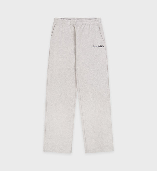 Serif Logo Straight Leg Sweatpant - Heather Gray/Navy