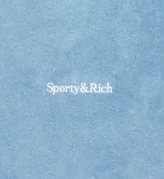 Serif Logo Terry Polo - Sky Blue/White