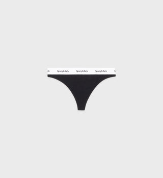 Serif Logo Thong - Black
