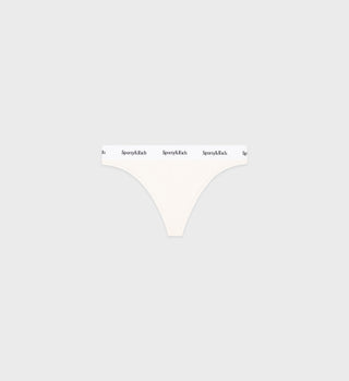 Serif Logo Thong - Cream