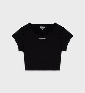 Serif Logo Training Tee - Black/White