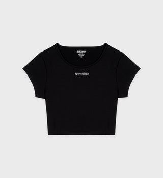 Serif Logo Training Tee - Black/White