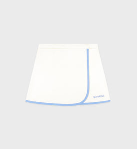 Serif Logo Wrap Skirt - Coconut/Sky Blue