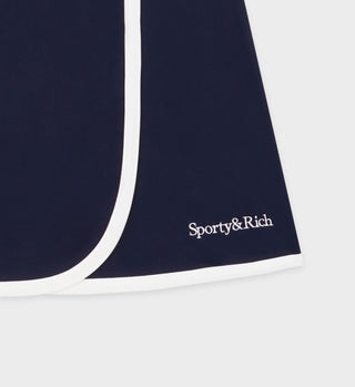 Serif Logo Wrap Skirt - Navy/White