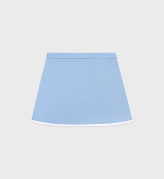 Serif Logo Wrap Skirt - Sky Blue/White