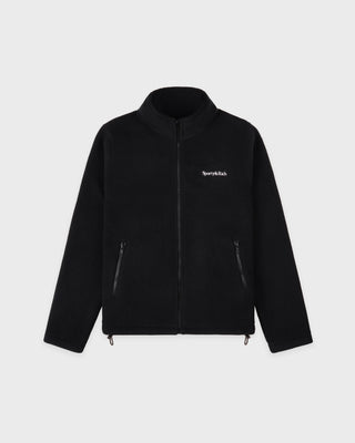 Serif Logo Zipped Polar Fleece - Black/White