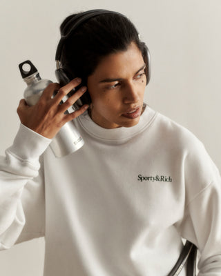 Play Tennis Crewneck - White/Forest