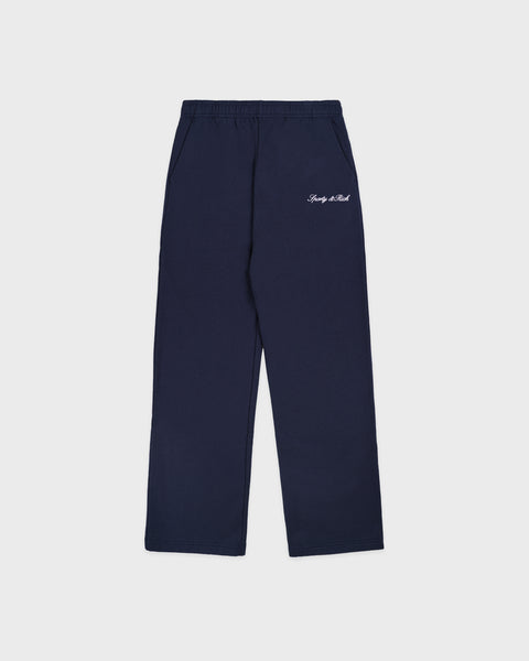 Signature Logo Embroidered Wide Sweatpant - Navy/White