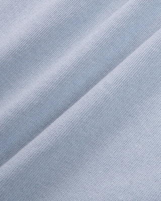 Close-up of textured light blue fabric with a subtle pattern