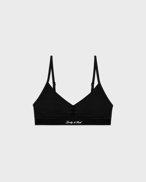 Signature Logo Mini Sports Bra - Black/White – Sporty & Rich