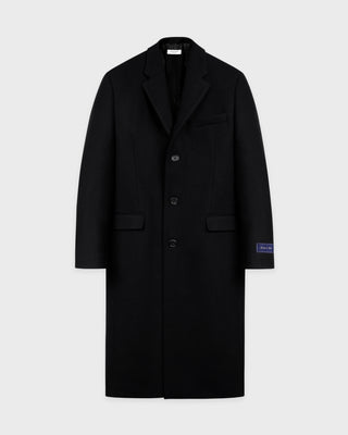 Signature Logo Wool Overcoat - Black