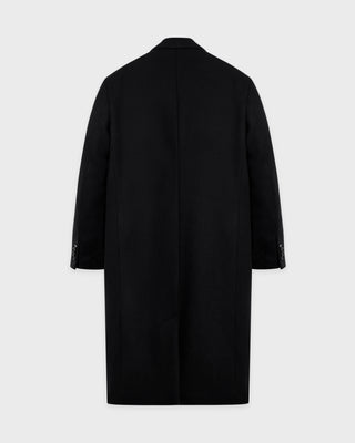 Signature Logo Wool Overcoat - Black