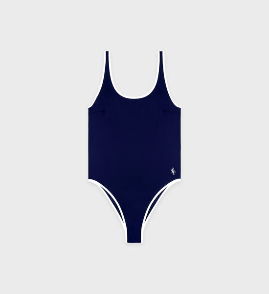 Carla One Piece - Navy/White – Sporty & Rich Carla One Piece - Navy/White – Sporty & Rich