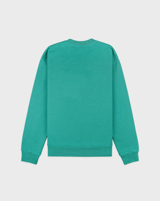 Spellout Embroidered Crewneck - Spring Green/Faded Black