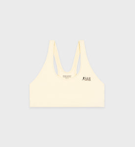 Action Logo Sports Bra - Faded Yellow/Black