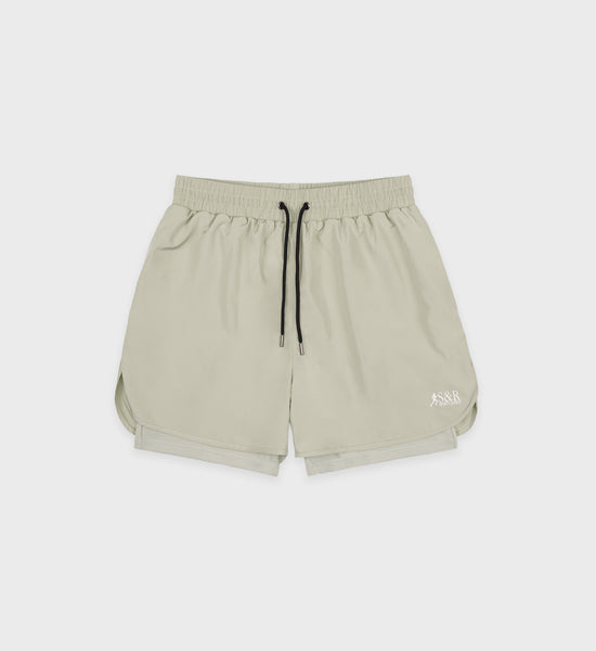 Action Logo Men's Sports Short - Laurel/White