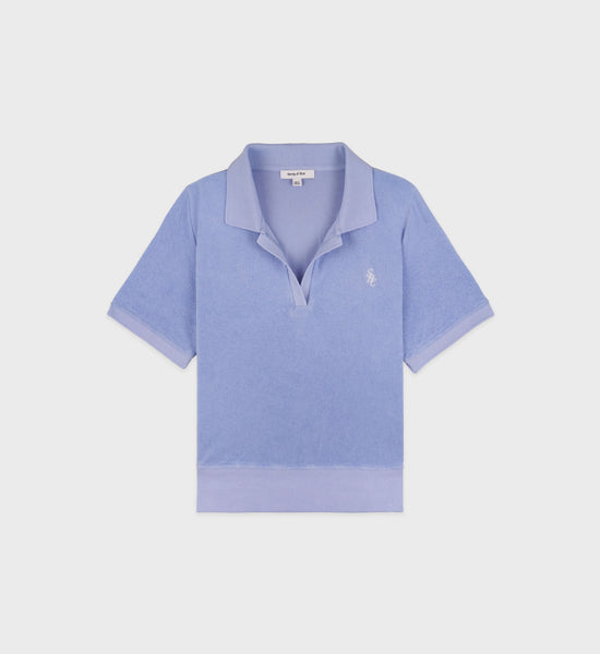 SRC Terry Polo - Washed Hydrangea/White