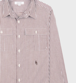 SRC Utility Shirt - Brown Striped