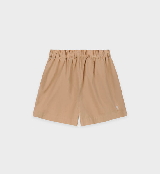 SRC Poplin Short - British Tan/White