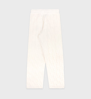 SRC Cableknit Cashmere Trousers - Cream/Navy