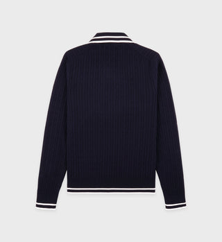 SRC Cableknit Polo - Navy/Cream