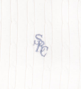 SRC Mini Cable Longsleeve Polo - Off White/China Blue