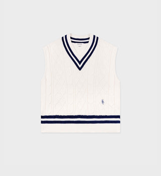 SRC Cableknit Vest - Cream/Navy