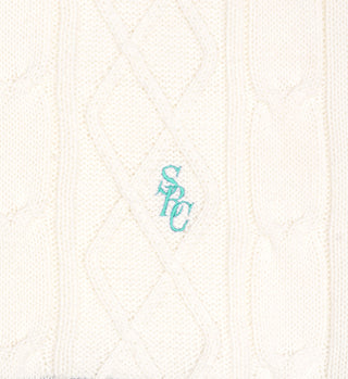 SRC Cableknit Vest - Off White/Caribbean