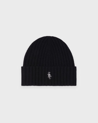 SRC Cashmere Beanie - Black/White