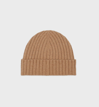 SRC Cashmere Beanie - Camel/White