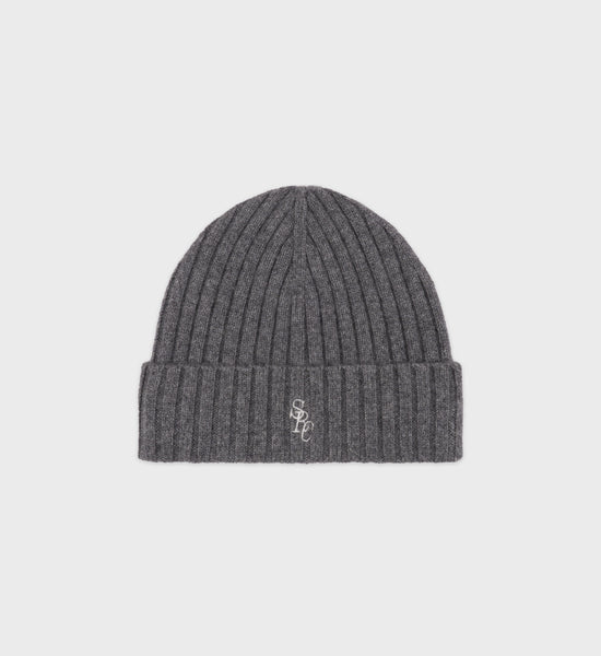 SRC Cashmere Beanie - Gray/White