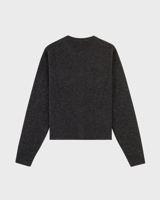 Dark gray sweater on a light gray background