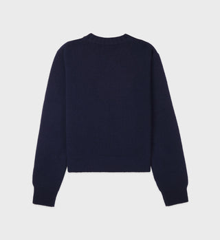 SRC Cashmere Crewneck - Navy/White