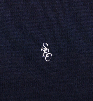 SRC Cashmere Crewneck - Navy/White