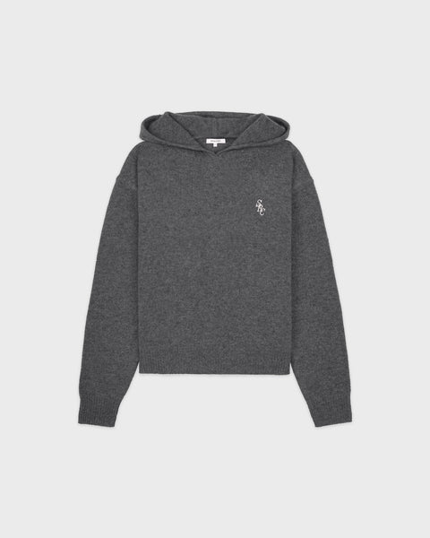 SRC Cashmere Hoodie - Cool Gray/White