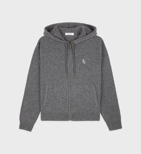 SRC Cashmere Zip Hoodie - Gray/White