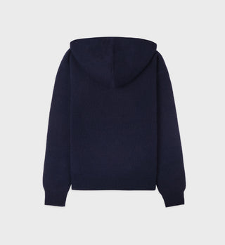 SRC Cashmere Zip Hoodie - Navy/White