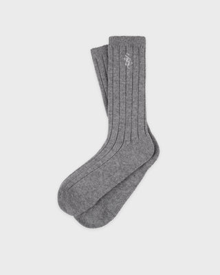 SRC Cashmere Socks - Cool Gray/White