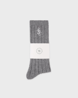 SRC Cashmere Socks - Cool Gray/White