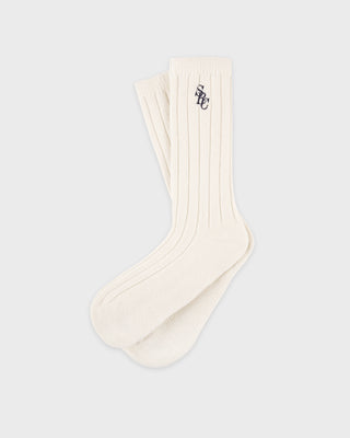 SRC Cashmere Socks - Ecru/Navy