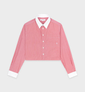 SRC Cropped Shirt - White/Red Stripe