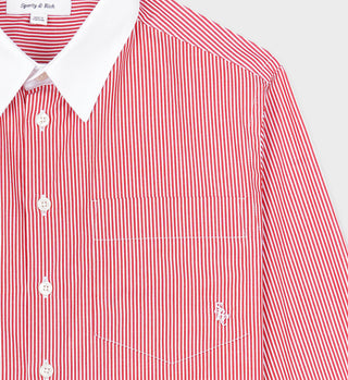 SRC Cropped Shirt - White/Red Stripe