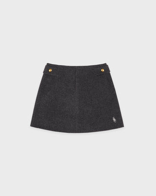 SRC Double Face Cashmere Skirt - Dark Grey