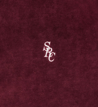 SRC Velour Longsleeve Polo - Merlot/White