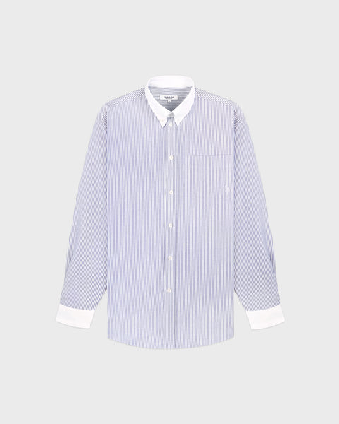 SRC Oversized Oxford Shirt - Navy Stripe