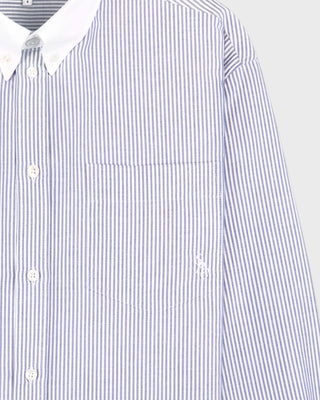 SRC Oversized Oxford Shirt - Navy Stripe